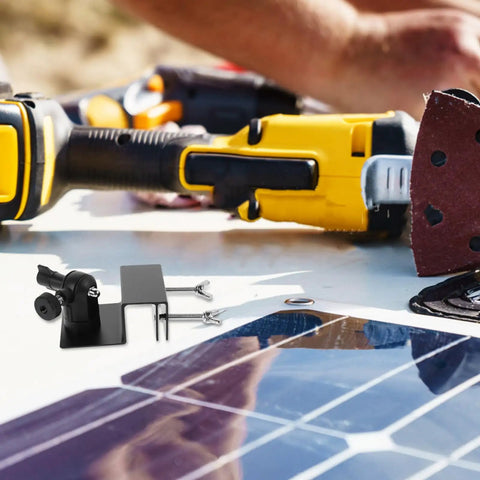 Aluminum Solar Panel Mounting Bracket For Gutter Or Roof Mounting With Universal Compatibility No Nonsense Secure Fixation tools and panel