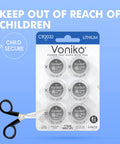 Heavy Duty Cr2032 3V Lithium Battery 5 Pack Packing Long Haul Power That Slides Right Over Apple AirTag Car Key Fobs Digital Recorders And Precision Scales While Killing Leaks For Peace Of Mind All Day in child-secure packaging.