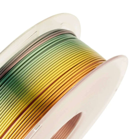 Shiny Gradient Rainbow PLA Filament 1.75mm 1kg Spool For FDM 3D Printing, Color Changing Silk Finish, Side View