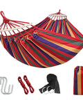 Ultra Lightweight Portable Camping Hammock For Backpacking Beach Patio And Backyard Durable Fabric Easy Setup Packs Small Great For Outdoor Hangout Red with accessories