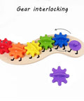Colorful Rainbow Caterpillar Gear Toy For Toddlers And Babies Teaches Color Names And Matching With Spinning Gear Fun For Kids