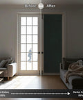 Easy No Drill Install French Door Curtain Panel, 69 Inch Length, Dark Green Room Darkening Window Covering For Patio Doors, Energy Efficient Shade comparison