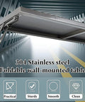 304 Stainless Steel Wall Mounted Shelf With 2 Brackets And Fold Down Table For Tiny Pads Space Saving Wall Mount Shelf With Foldable Table