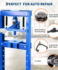 Heavy Duty 12 Ton H Frame Hydraulic Shop Press With Manual Pump And Adjustable Steel Table tough as nails for auto repair applications.
