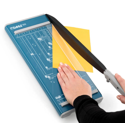 Heavy Duty A4 Guillotine Paper Trimmer With Self Sharpening Blade And Comfort Grip Handle For Crisp Stack Cuts And Zero Fray Edges On Crafts Precision Grid Base Solid Blue