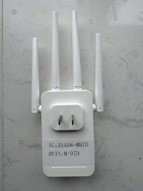 Fast WiFi Extender AC1200Mbps Dual Band 5.8GHz And 2.4GHz With Four Antennas on white wall surface