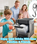 Child using Heavy Duty Stainless Steel Ice Scoop With Magnetic Hook For Freezer Built To Last Rust Resistant 304 Stainless Steel