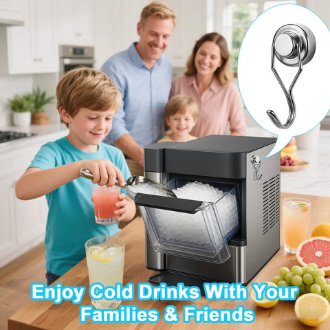 Child using Heavy Duty Stainless Steel Ice Scoop With Magnetic Hook For Freezer Built To Last Rust Resistant 304 Stainless Steel