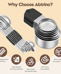 Magnetic Measuring Cups And Spoons Set With 304 Stainless Steel Dual Sided Design 15 Piece Kit Includes Leveler
