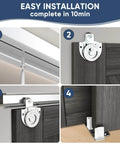 Installation steps for Double K Shape Sliding Closet Door 48 By 80 Inches With Hardware Kit And Matching Fascia, Gray.