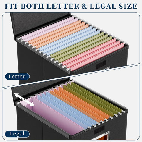 Kick Clutter To Curb With This Heavy Duty Collapsible File Organizer Box Featuring Glide Rail Tracks For Hanging Folders And Letter Paper Snap Together Desk Storage Crate Eliminates Mess Instantly