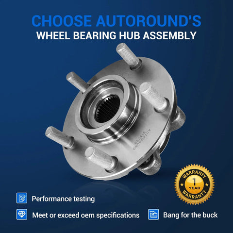 Wheel Hub And Bearing Assembly Front Axle Compatible With 2008 2013 Nissan Rogue 2014 2015 Rogue Select 2007 2012 Sentra 5 Lug ABS