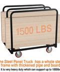 Beefy Heavy Duty Panel Cart With Wood Ends And Steel Frame, 1500 Lb Capacity, 36 By 24 Inch Platform, 5 Inch Casters