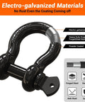 Damn Tough D Ring Shackles 3 4 Inch Beefy Forged Steel Towing Hardware close-up view of electro-galvanized coating and pin