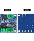 Front and back view of Plug And Play PWM To 0 To 10V Voltage Converter Module For PLC Interfaces 15 To 30V DC.