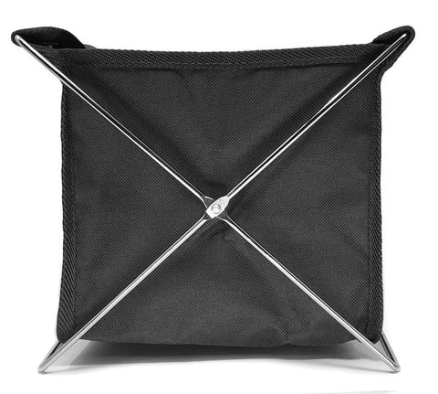 Black Foldable Fabric Shoe Cover Storage Box With 10 Pairs of Disposable Shoe Covers Includes Double Sided Door Hanger Great for Real Estate