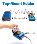 Pro Grade Precision Soldering Iron Station With Temperature Control Preset Channels C to F Conversion Sleep Mode Auto Shutdown Calibration Tools Compatible With C210 Tips For Micro Component Soldering top-mount holder, aluminum base, mounted and dismounted