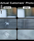 Windshield Chip And Crack Repair Kit With Glass Repair Resin, Rapid Fix For Bullseye And Star Cracks, Includes Suction Base For Quick Clear Drivable Repairs In 20 To 30 Minutes before and after customer results