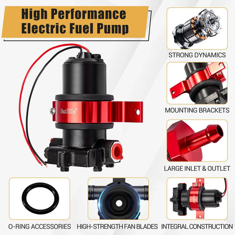 110 GPH Electric Fuel Pump 12V High Flow With Mounting Bracket Heavy Duty Gasoline Transfer Pump For Auto 13-14 PSI