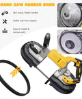 Top Shelf 4 Pack 6 Inch Bandsaw Wheel Tires Dead Nuts Perfect Fit Solid Rubber Cushion For Electric Portable Band Saws on a band saw.