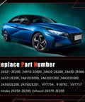 Hyundai Elantra 2014 2016 with replace part numbers for timing chain kit with intake and exhaust CVVT gear sprockets.
