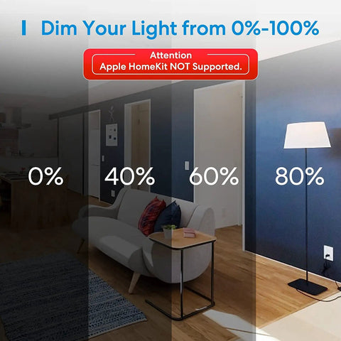 Smart Dimmer Switch With Remote For LED Lights, Neutral Wire Required, Single Pole To 3 Way, Works With Alexa, dimming range