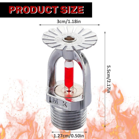 Tough As Nails Copper Pendent Fire Sprinkler Head Quick Response Drop Down Design For Home Safety rated 155°F, chrome finish.