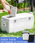 Cooler with installed Cooler Hinges And Latch Replacement Kit For Igloo Coolers, outdoor use, attention on hinges and latches