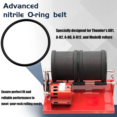 Beefed Up Heavy Duty Rock Tumbler Drive Belt Replacement Direct Fit For A R1 R2 R3 R6 R12 and B Model Tumblers with nitrile O-ring
