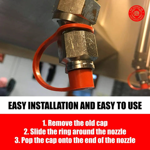 Installed Pro Grade Rubber Blow Off Cap for Ansul R102 and Piranha Kitchen Suppression Vent Hood Systems
