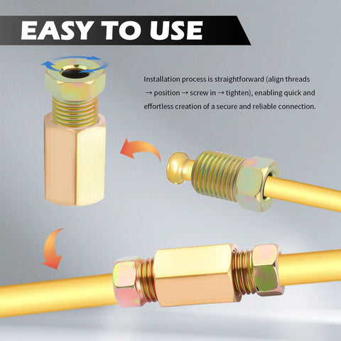 100 Piece Brake Line Fittings Kit For 3/16 And 1/4 Inch Tubing With Nuts And Connectors, all-in-one brake line repair kit in use