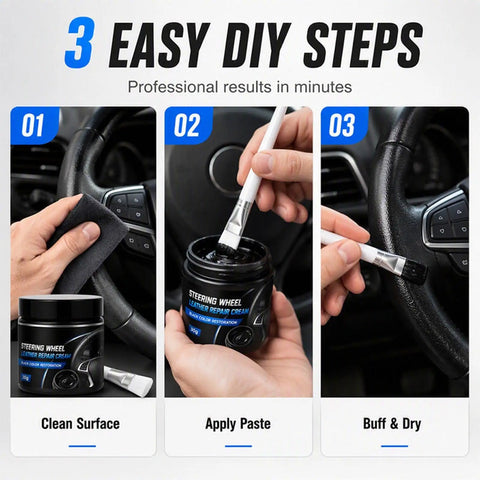 Refresh Your Gnarled Steering Wheel With This Badass Nourishing Leather Restoration Cream. Steps to clean and apply.