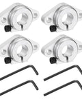 Heavy Duty SHF12 Aluminum Linear Rod Rail Support Clamp Set 4 Pack For 12mm Shafts Precision Mounting Brackets For CNC Machines 3D Printers And Automation Gear Silver Tone, with hex keys