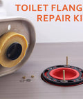 Universal Toilet Flange Repair Kit For 4 Inch And 5 Inch Drain Lines Including Special 3 Inch Connections displayed on a table
