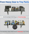 Two Pack 1x6ft Perforated Garage Shelving System With Beefy Duty Wall Shelves 1400 Lbs Total Load 700 Lbs Per Tier Two 1x3 Ft Shelves Per Tier Easy Mount Great For Quick No Nonsense Garage Organization, steel wall shelf with garage tools and supplies