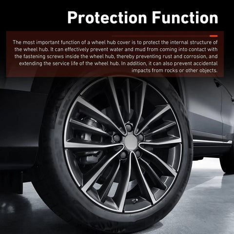 Close-up of premium silver wheel center cap on a modern SUV rim. Level Up Your Ride With Premium Silver 4 Pcs Wheel Center Caps Universal Fit For Trucks And Suvs Snap In Rim Hub Covers Abs Build Installation For A Clean Car Setup.