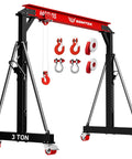 Heavy Duty 3 Ton Gantry Crane With 6600 Lb Lift Capacity, Adjustable Height From 8.53 To 12.47 Ft, 9.066 Ft Wide Steel I-Beam Construction
