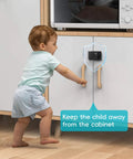 Childproof kitchen cabinet with 4 Inch Keyed Hasp Lock for Cabinets and Small Doors with Twist Knob Design, black finish