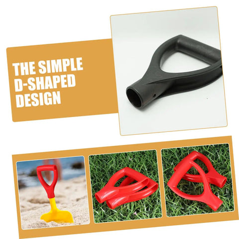 Four Pack Plastic Snow Shovel Handle Replacements For Shovels And Gardening Tools Easy Install D Shaped Grip on various surfaces