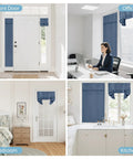 Room Darkening French Door Curtain Panel For Privacy And Heat Control, Stone Blue 26x80 Inches, installed in various rooms