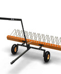 60 Inch Tow Behind Lawn Dethatcher With 24 Spring Steel Tines, Heavy Duty Pine Needle And Pine Straw Rake For ATV UTV And Garden Tractors