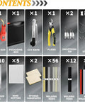 Contents of Powerful 220W Plastic Welder Kit 2 in 1 Repair Set With 1000 Hot Staples and 92 Plastic Welding Rods For Fast Car Bumper Crack Fixes Black, auto repair tools layout
