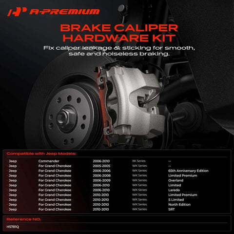 A-Premium Front Disc Brake Hardware Kit For Jeep Commander Grand Cherokee 06-10 H5781Q Smooth Sailing Stopping Power Reliable Ride Make Your Wheels Rock