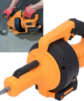 Cordless Electric Drain Auger And Plumbing Snake For Nasty Hair Clogs Kicks Blockages To The Curb in use clearing a drain.