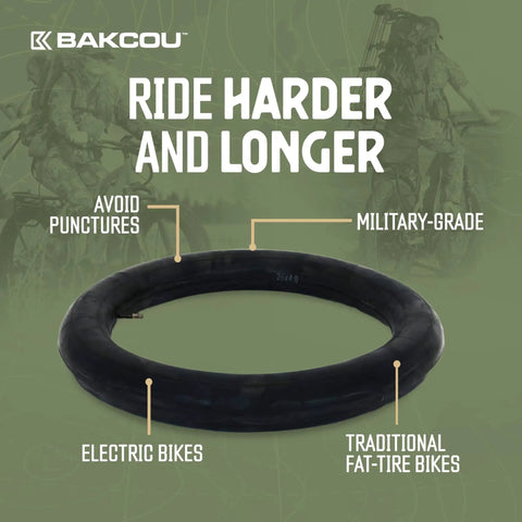 26x4 Heavy-Duty Fat Tire Tube With Military-Grade Butyl Rubber, Schrader Valve, 3.5mm Thickness, puncture-resistant