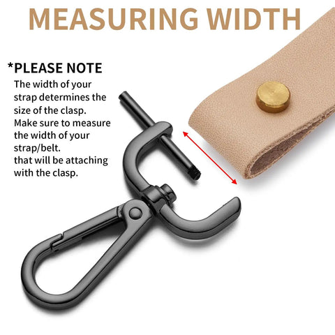 Top Shelf 4Pcs Detachable Swivel Snap Hooks And Screw Bar Swap Bag Straps Like A Pro with gunmetal clasp and leather strap.