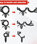 Ultimate 150 Pcs Nylon Self Locking Cable Ties And 30 Wire Harness Clips Kit showing easy buckle process.