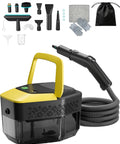 Behome Portable Steam Cleaner With 15 Second Quick Heat Up, 3-Level Adjustable Handle, And 1.9 Qt Large Tank for deep cleaning with attachments.