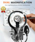 Desktop LED Magnifying Glass Soldering Station with handy helping hands, 2.5X 7.5X 10X magnifier, alligator clips and bright LED light