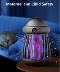 Cordless Indoor Outdoor Bug Zapper With 365Nm UV Light Attracts Mosquitoes Flies Wasps And Moths on bedside table, safety grid visible